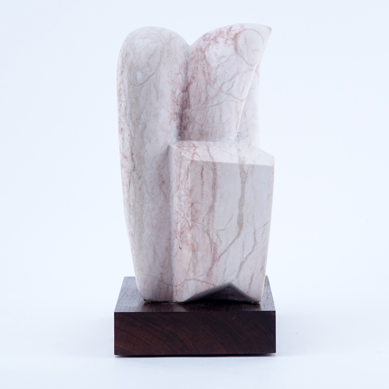 J.E. Cohen Mid Century Modern Abstract Marble Sculpture on Rotating Platform Base.