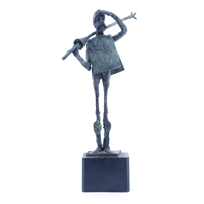 "Don Quixote" Metal Sculpture Signed R. Barnes.