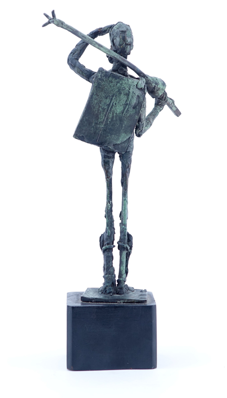 "Don Quixote" Metal Sculpture Signed R. Barnes.