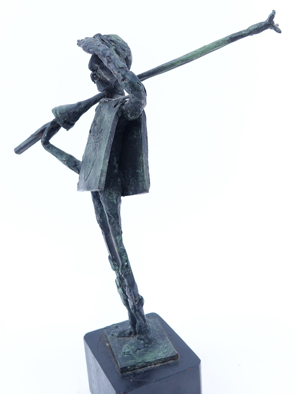 "Don Quixote" Metal Sculpture Signed R. Barnes.