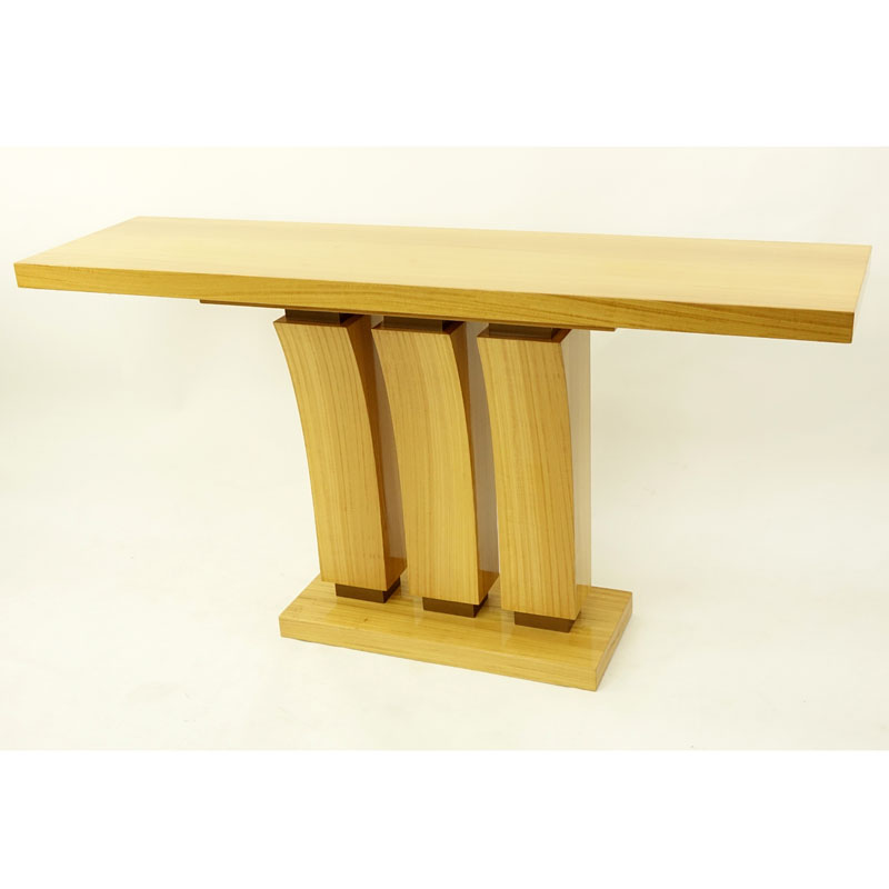 Modern Art Deco Style Satinwood Console Table.