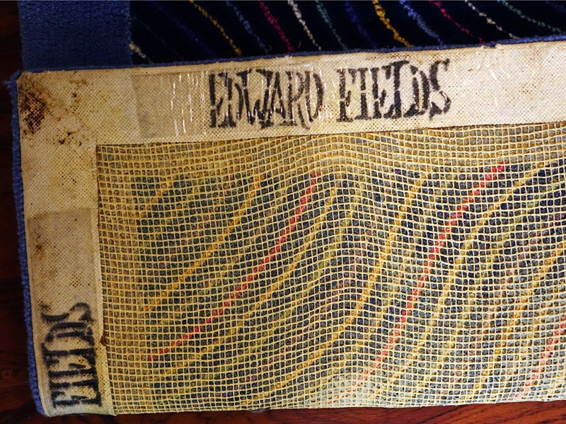 Room Size Edward Fields Colorful Stripes Wool Rug. Signed en verso of the border.