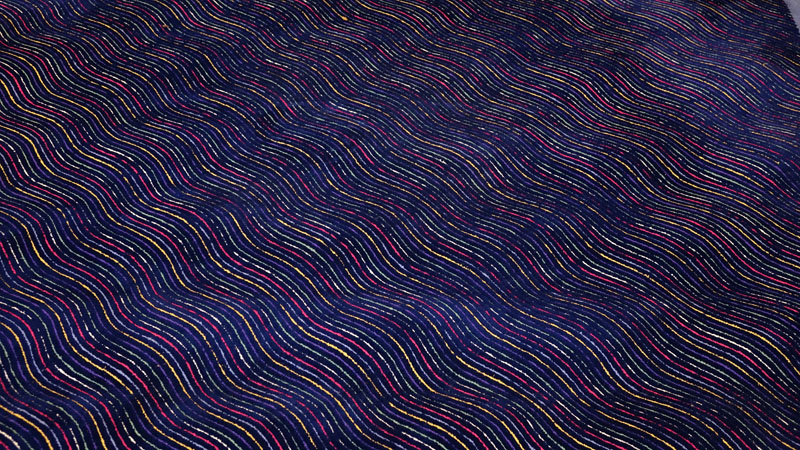 Room Size Edward Fields Colorful Stripes Wool Rug. Signed en verso of the border.