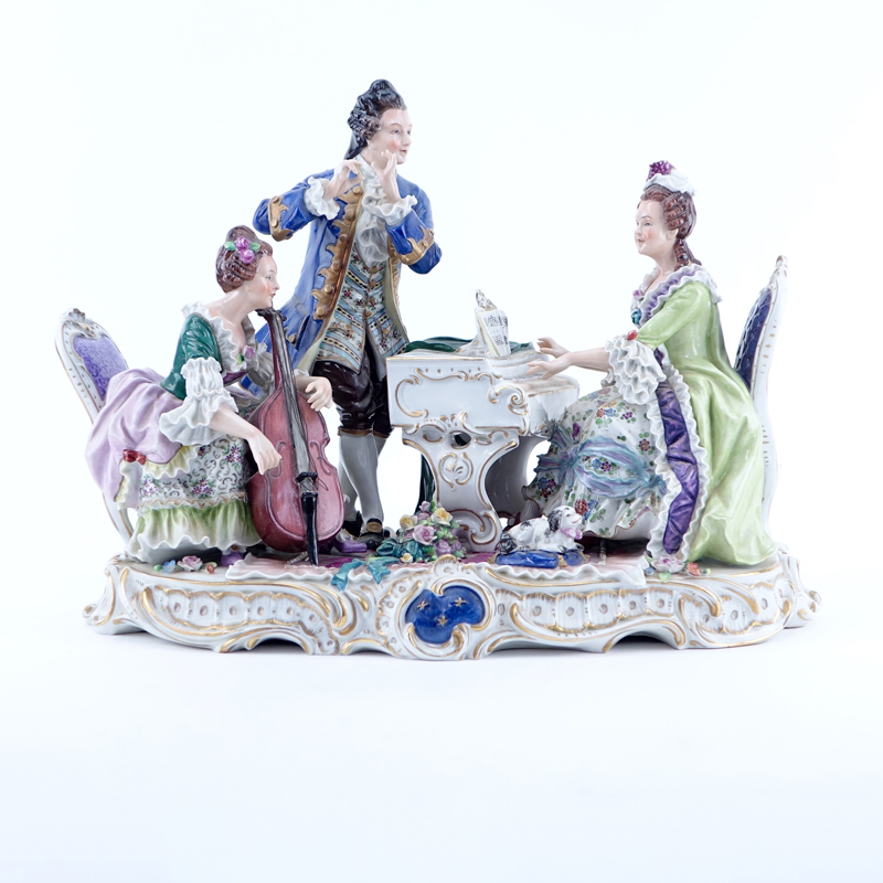 Large Probably German Porcelain Group "Musicians". 