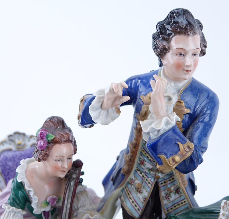 Large Probably German Porcelain Group "Musicians". 