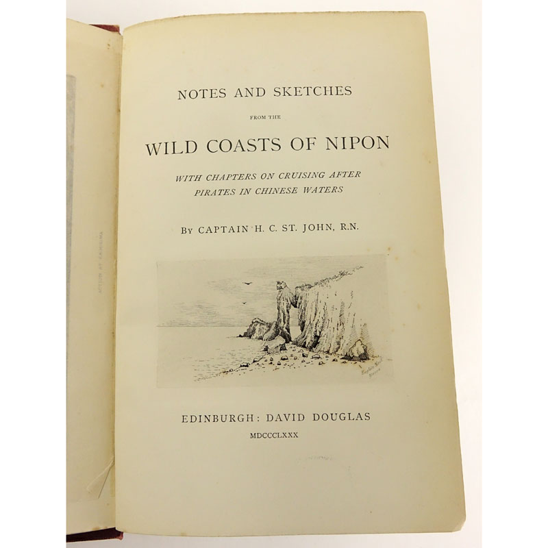 19th Century Book - Henri Craven St. John "The Wild Coasts Of Nipon". 1st Edition. Published 1880 -  David Douglas, Edinburgh. 