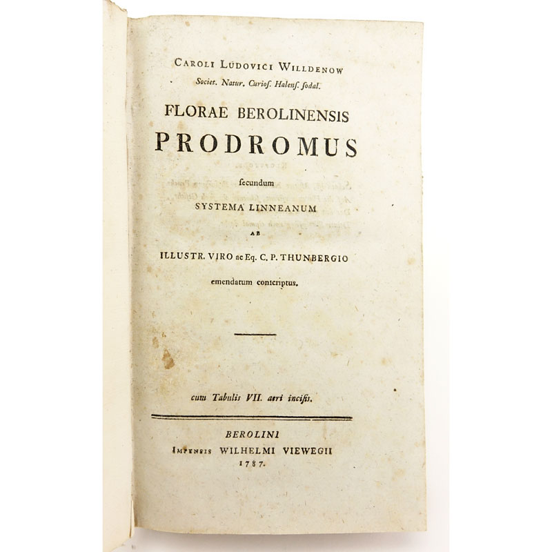 18th Century Book - "Flora Berolinensis Promodus" - Karl Willdenow