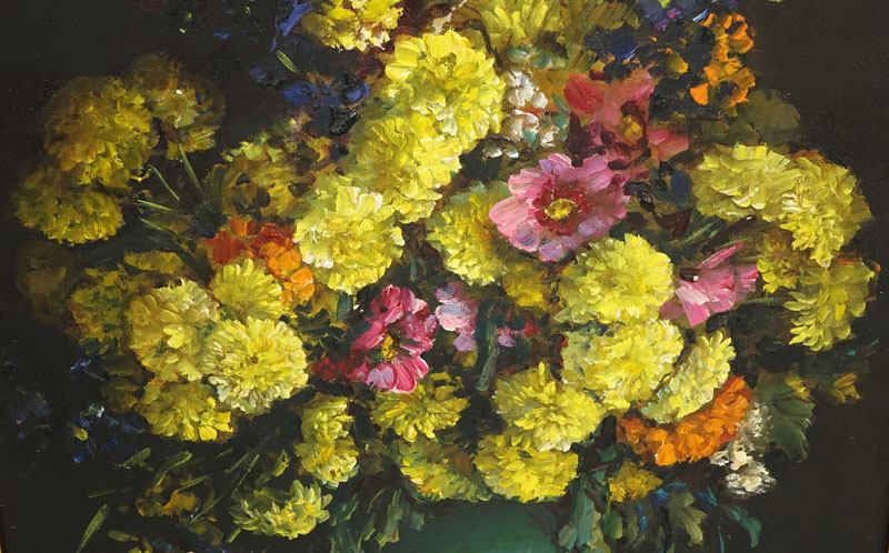 Conchita Firgau, Venezuelan (20th century) Oil on canvas "Still Life Of Flowers". 