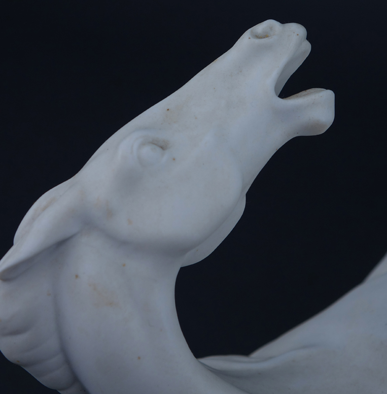 Large Lladro Horse Group. In matte finish on custom base.