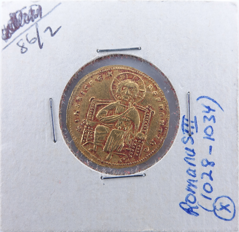 Byzantine Empire:  Romanus III (A.D 1028-1034) Gold Histamenon in Coin Display.