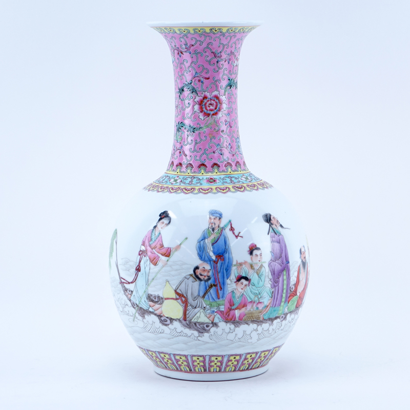 Large Chinese Famille Rose Republic Period Porcelain Vase.