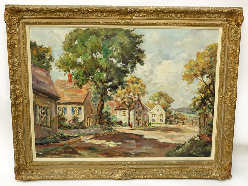 Frances H. McKay American (born1880- ) Oil on Canvas "Village Road". 