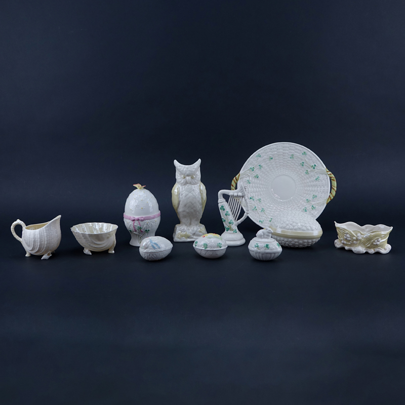 Collection of Eleven (11) Belleek Porcelain Tableware.