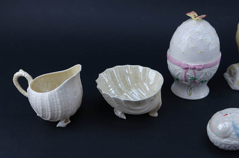 Collection of Eleven (11) Belleek Porcelain Tableware.