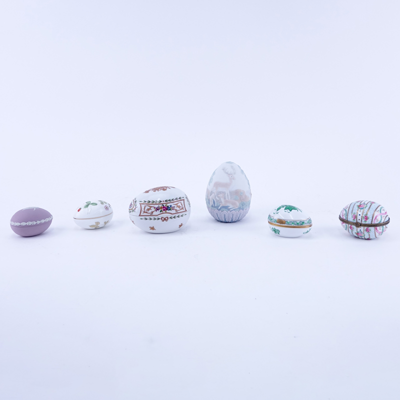 Grouping of Six (6) Porcelain Egg Shaped Tableware.