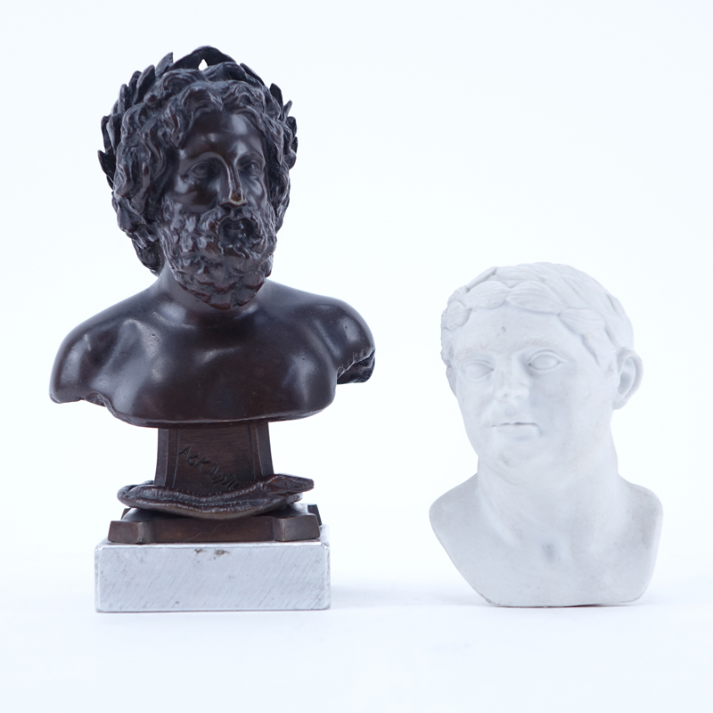 Small 19th Century Bronze Bust "Asclepius". 