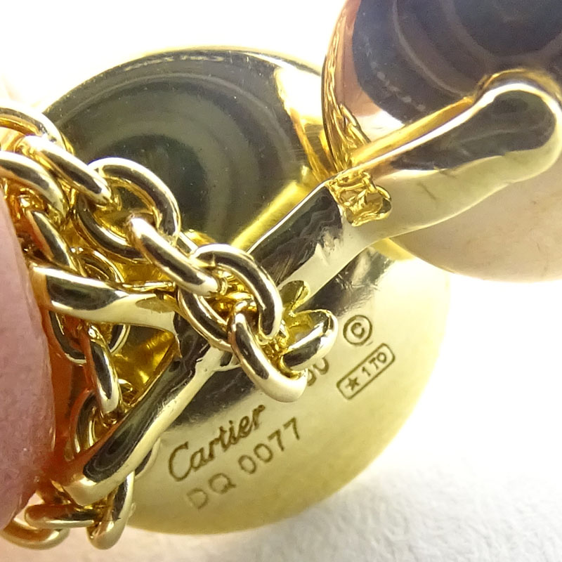 Cartier 18K Tri-Color Gold Triple Graduated Discs Drop Pendant Necklace.