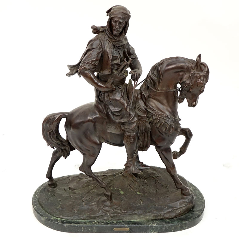 After: Antoine-Louis Barye (French, 1795-1875) Arab On Horseback.