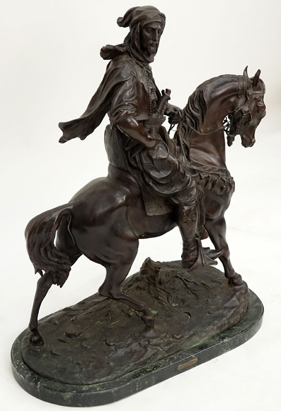 After: Antoine-Louis Barye (French, 1795-1875) Arab On Horseback.