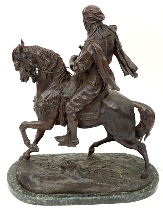 After: Antoine-Louis Barye (French, 1795-1875) Arab On Horseback.