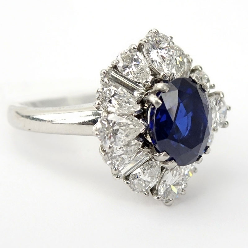 Cartier Diamond, Sapphire and Platinum Ballerina Ring. 