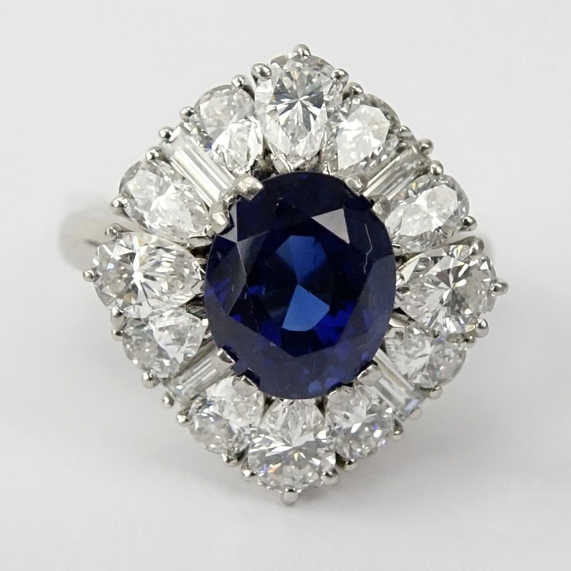 Cartier Diamond, Sapphire and Platinum Ballerina Ring. 