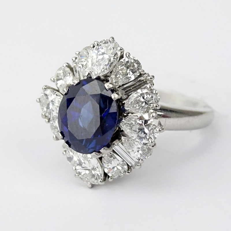 Cartier Diamond, Sapphire and Platinum Ballerina Ring. 