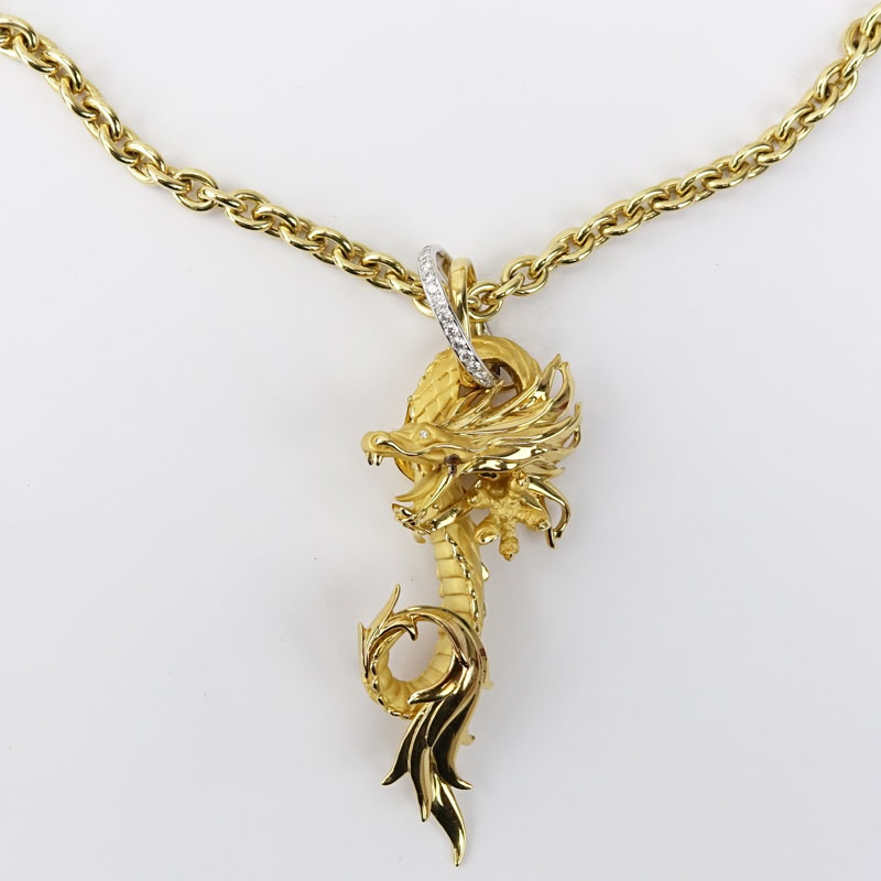 Carrera y Carrera 18 Karat Yellow Gold Maxi Dragon Necklace.