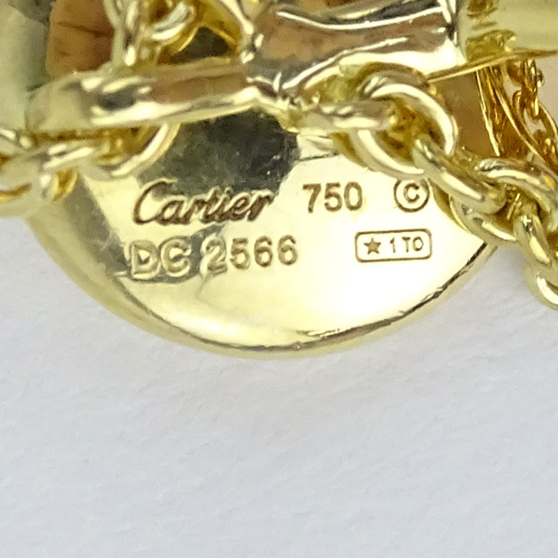 Cartier 18K Tri-Color Gold Triple Graduated Discs Drop Pendant Necklace.