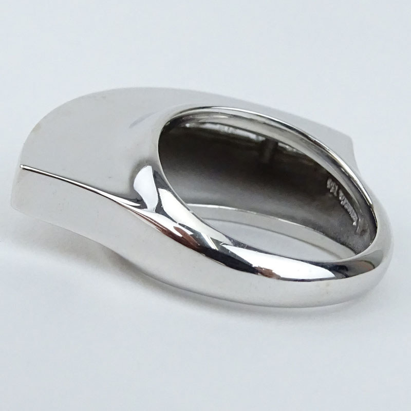 Paloma Picasso for Tiffany & Co Approx. 1.20 Carat Baguette Cut Diamond and 18 Karat White Gold Flying Saucer Band Ring.