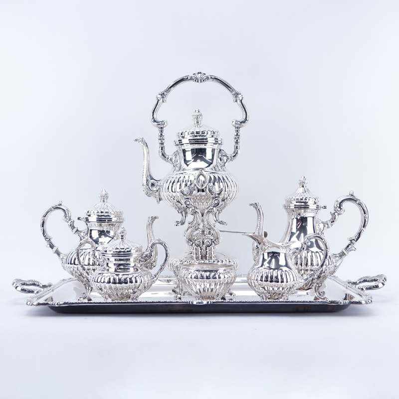 Seven (7) Pc Camusso Sterling Silver Tea Set.