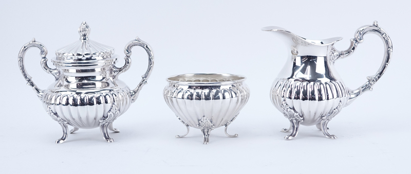 Seven (7) Pc Camusso Sterling Silver Tea Set.