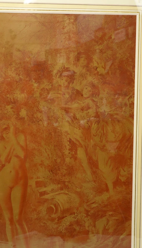 Everett Shinn, American (1876 - 1953) Drawing in sanguine on paper "The Bather" Signed lower right and dated 1908. 