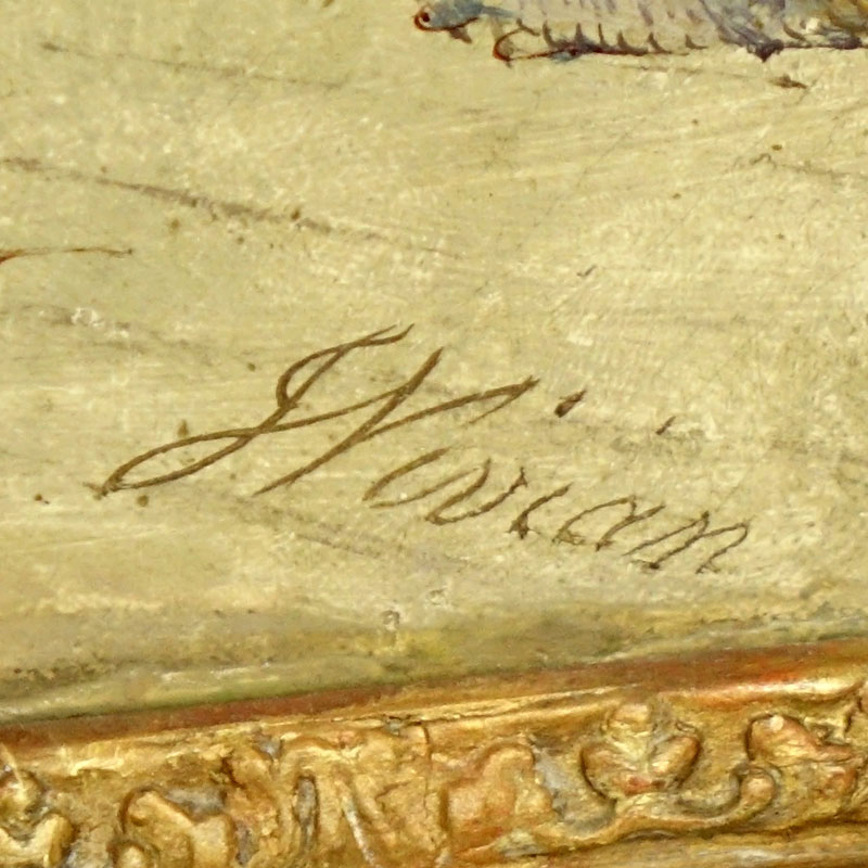 Jane Vivian, British (fl.1869 - 1877) Oil on Canvas "Venetian Scene" Signed Lower Right. 