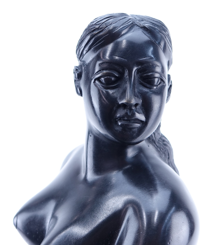 After: Fernando Botero, Colombian  (born 1932) "Nude on Horseback" Bronze Sculpture.