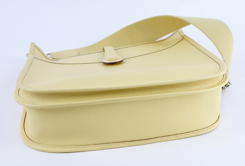 Hermès Soufflé Epsom Leather Evelyn Crossbody Messenger Bag. Silver-tone hardware.