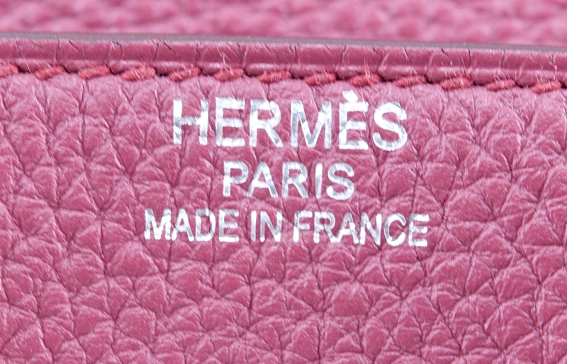 Hermes Bois de Rose Togo Birkin 35 Bag. Palladium hardware , Lock, Key, Clochette. 