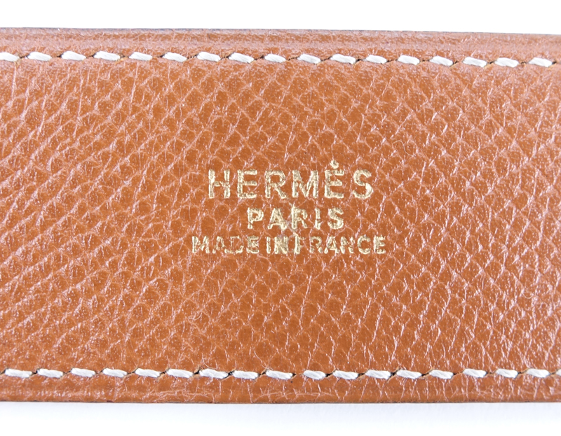 Vintage Hermes Black Leather "Wings" Belt. Gold-tone hardware.