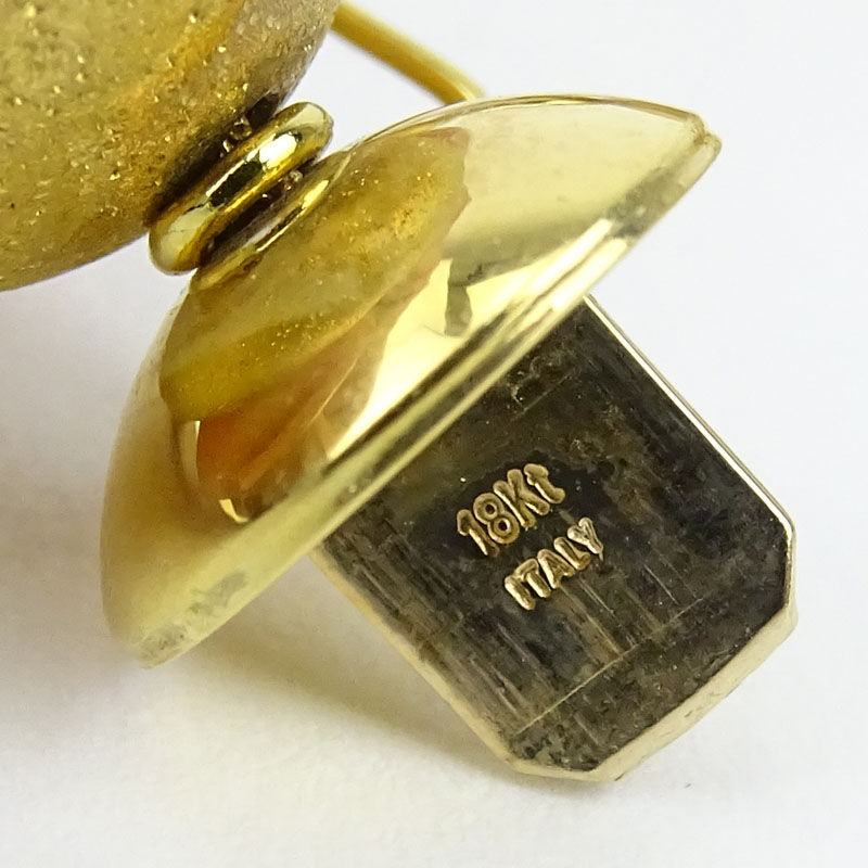 Two (2) Vintage Italian 18 Karat Yellow Gold Bead Bracelets.