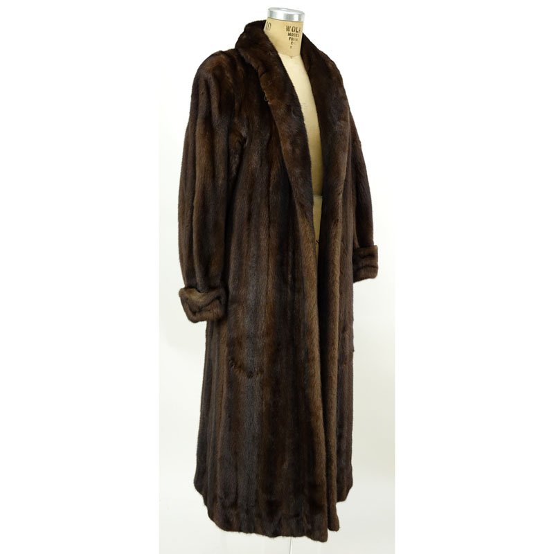 A Birger Christensen Full Length Ranch Mink Coat