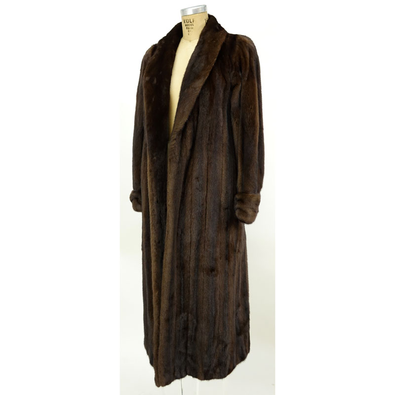 A Birger Christensen Full Length Ranch Mink Coat