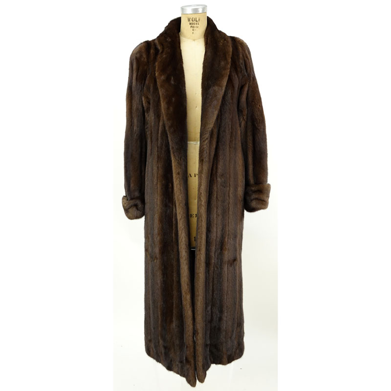 A Birger Christensen Full Length Ranch Mink Coat