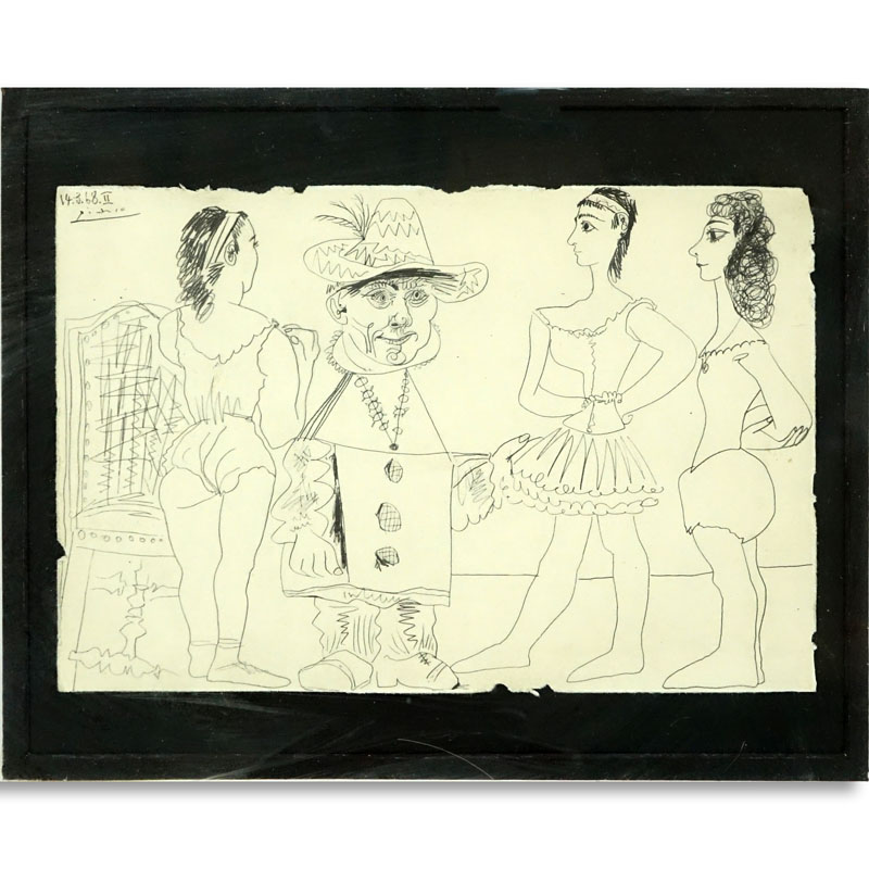 After: Pablo Picasso, Spanish (1881 - 1973) Print of a Man and Three Women. 