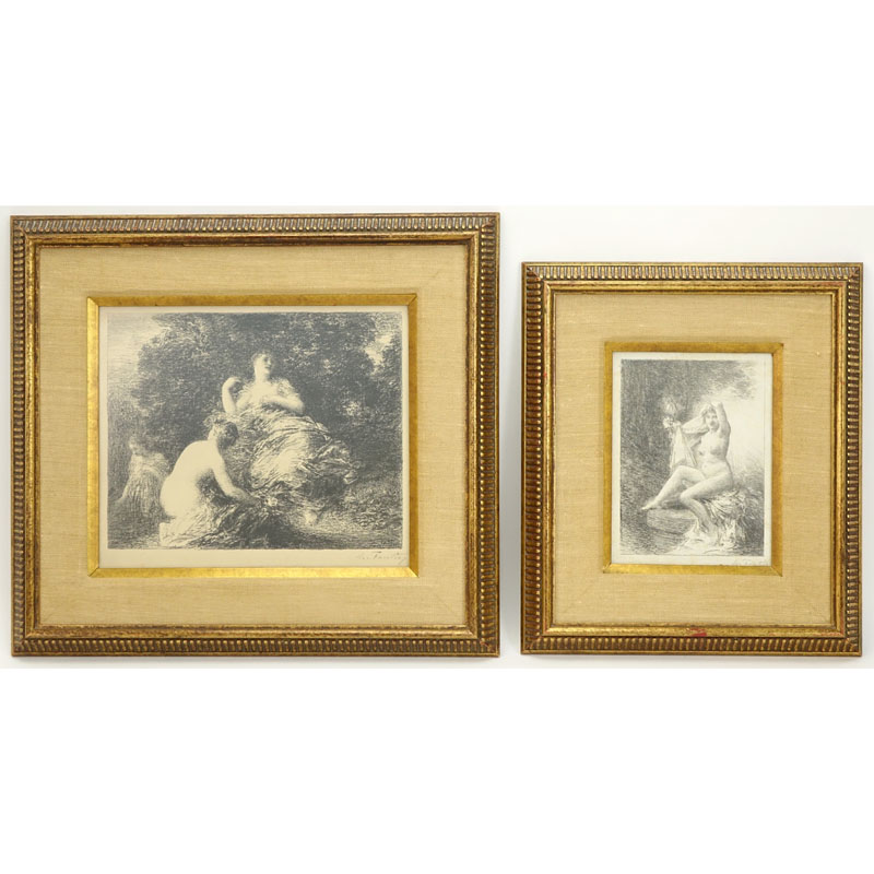 Two (2) After: Henri Fantin-Latour, French (1836 - 1904) Lithographs, Each Pencil Signed Lower Right. Includes: "Verite" and "Baigneuses".