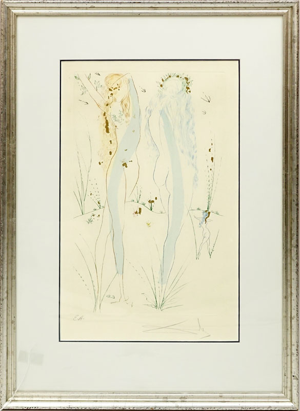 Salvador Dali, Spanish (1904 - 1989) Color Etching, Song of Songs of Solomon: "Return, Return, Shulamite"