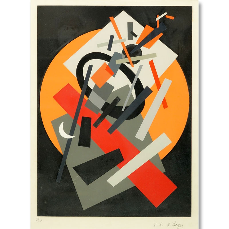 Nadia Khodassievitch-Leger, Russian (1904 - 1982) Color lithograph "Abstract" Signed in pencil N. Leger and numbered 51/150. 