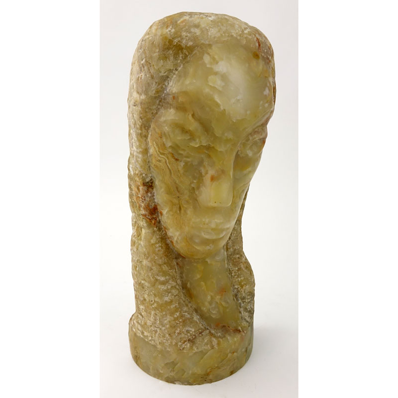 Large Mid Century Abstract Marble Bust of a Woman.