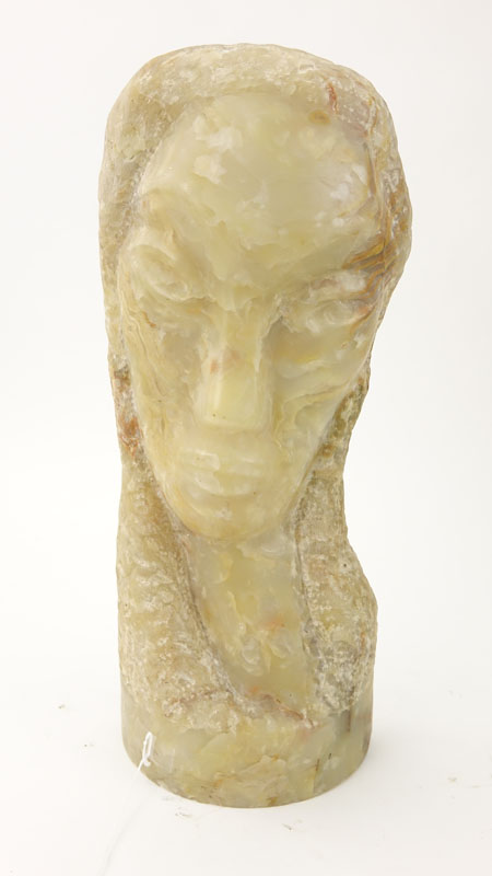 Large Mid Century Abstract Marble Bust of a Woman.