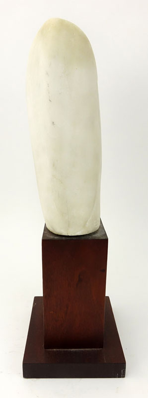 Mid Century Abstract Marble Bust on Wooden Base.