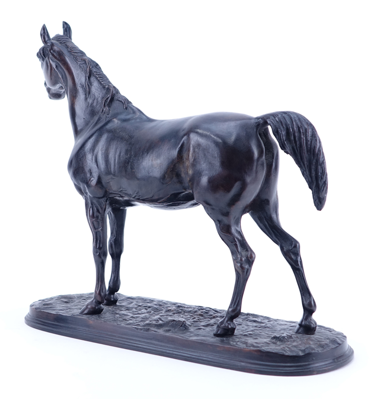 Pierre Jules Mene, French (1810 - 1879) "Ibrahim Arabian Horse" Bronze Sculpture. 